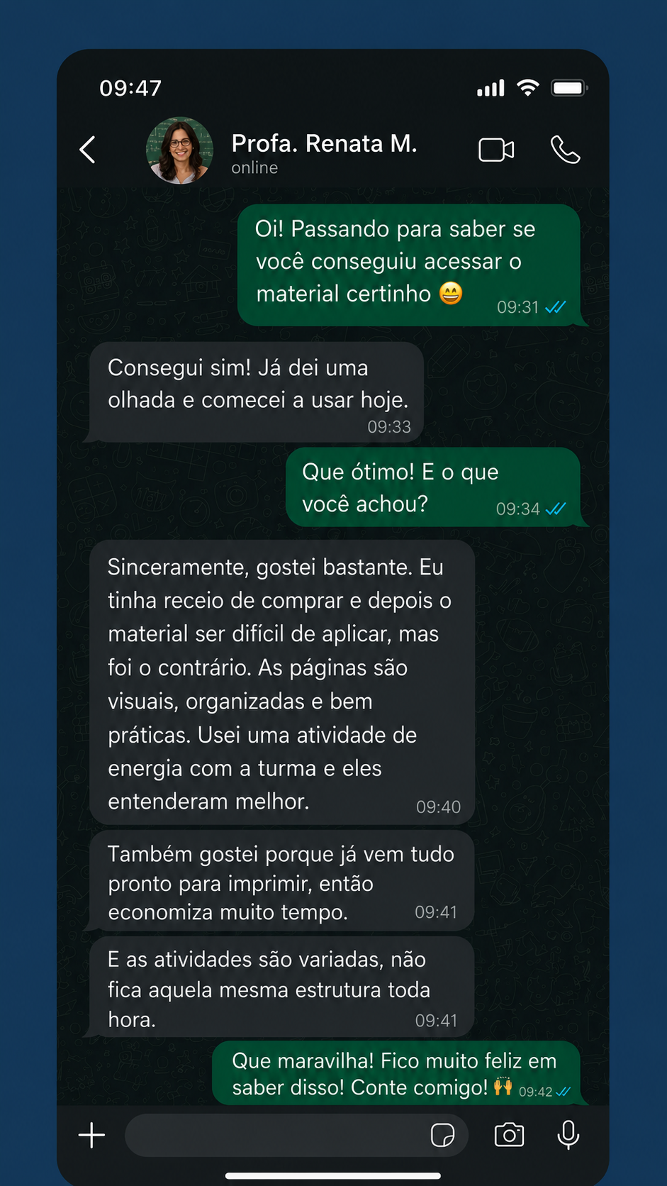 Depoimento de professores sobre o Energia Visual